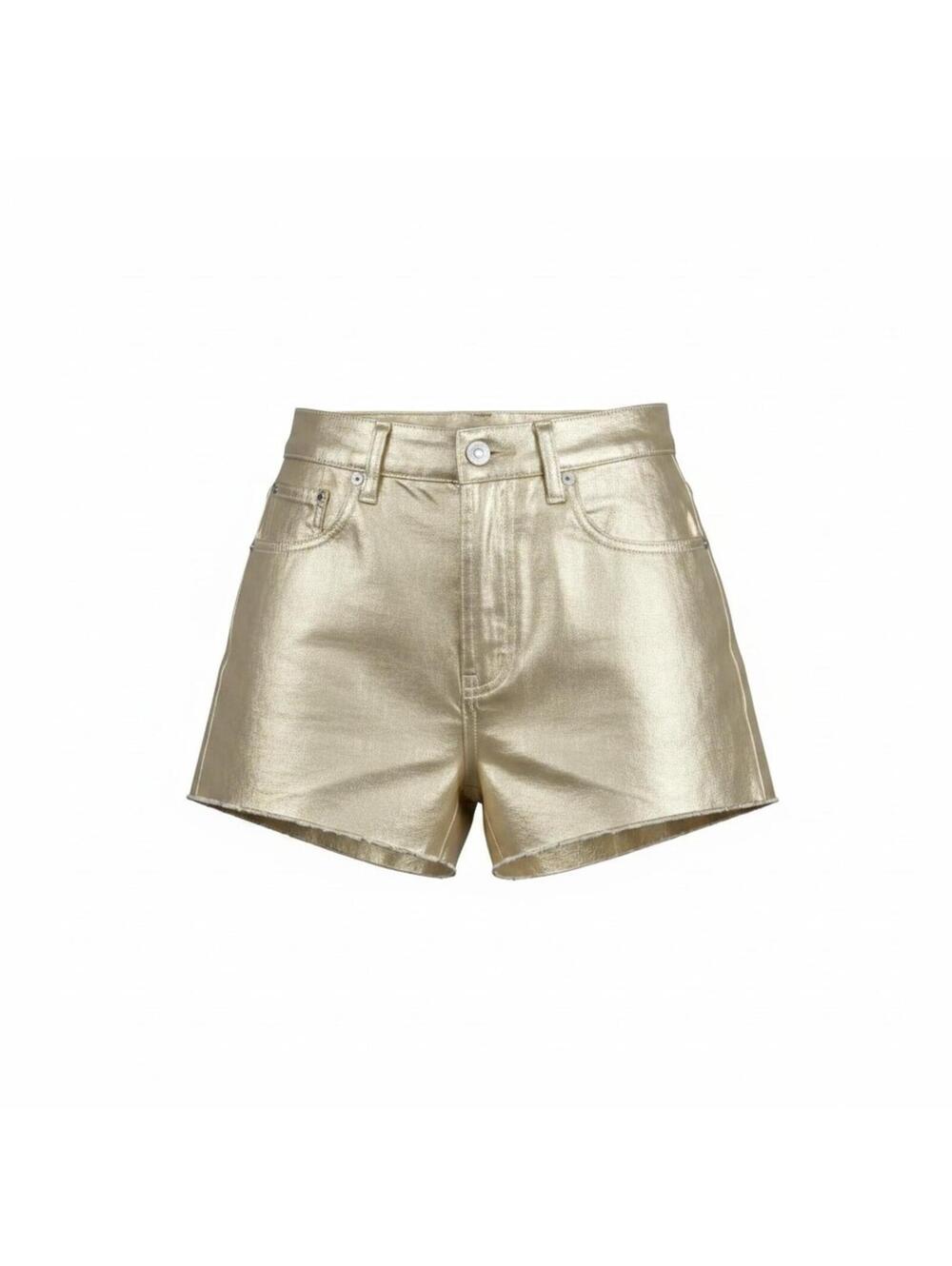 NWT 7 For All Mankind High-Rise Metallic Denim Shorts XS Y2K